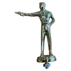 Vintage Male Pistol Shooting Trophy Topper Figurine Gold Tone‎ Metal